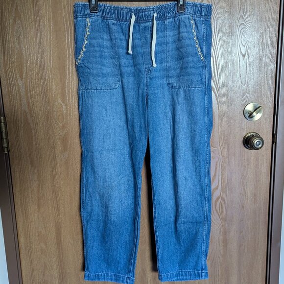 Gap Upcycled Easy Jeans, Embroidered Floral, L - Picture 1 of 8